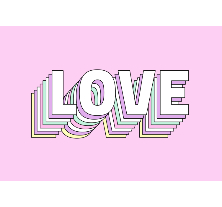 Stylized love typography fototapeta ljubezen - TenStickers