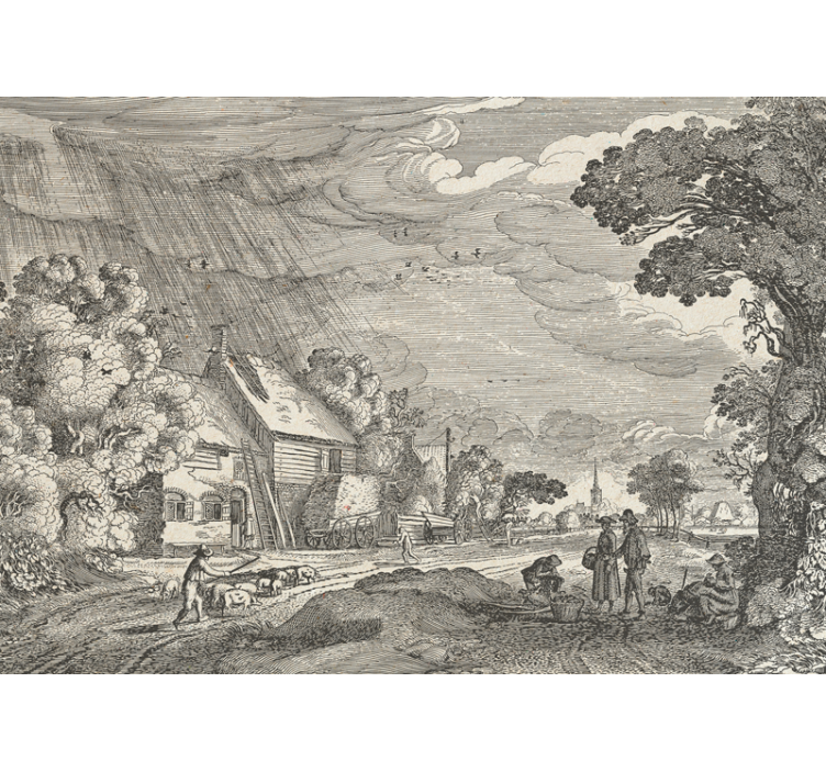 Rural scene depiction stenske poslikave - TenStickers