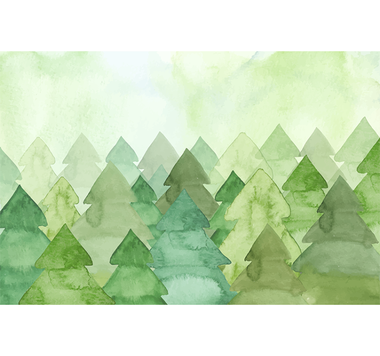 Lush green pines fototapeta gozd - TenStickers