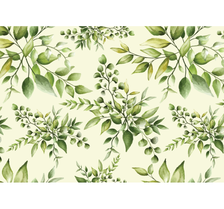 Elegant greenery pattern fototapete cvetje - TenStickers