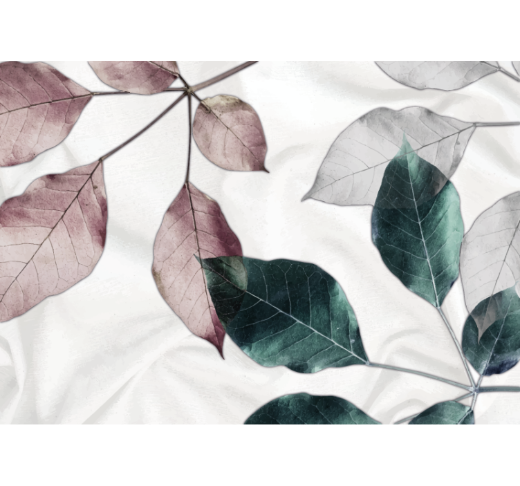 Subtle leaf motifs fototapete s cvetjem - TenStickers