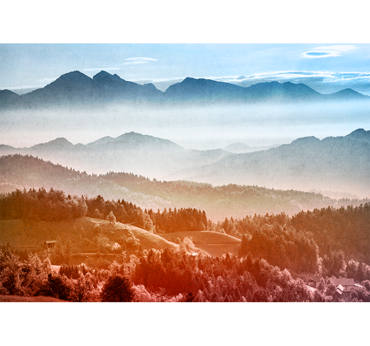 Mountainous wilderness landscape stenske poslikave - TenStickers