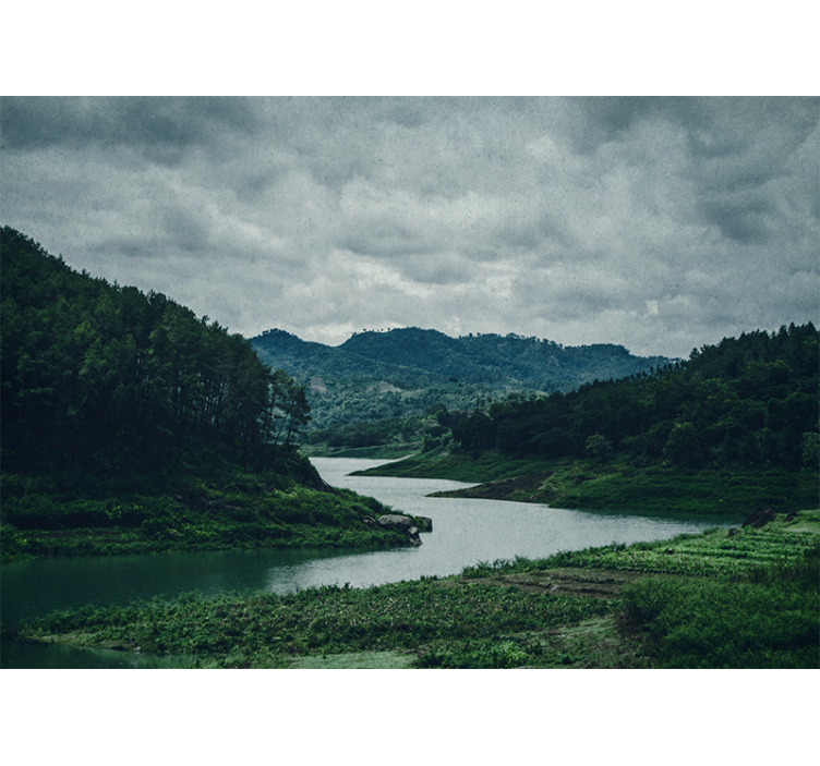 Serene waterway landscape stenske poslikave - TenStickers