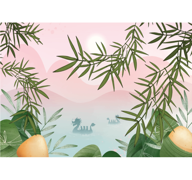 Serene bamboo landscape tapeta džungle - TenStickers