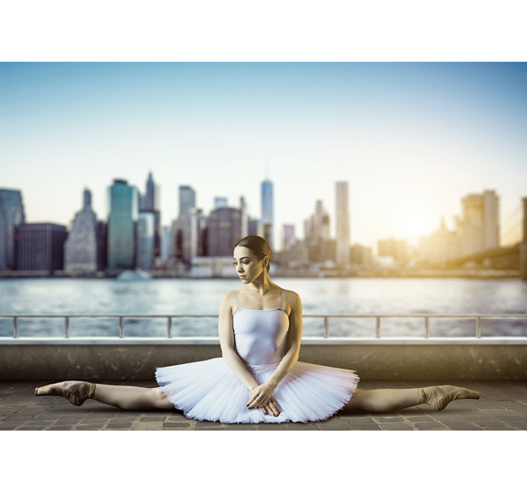 Ballet dancer cityscape fototapeta z ljudmi - TenStickers