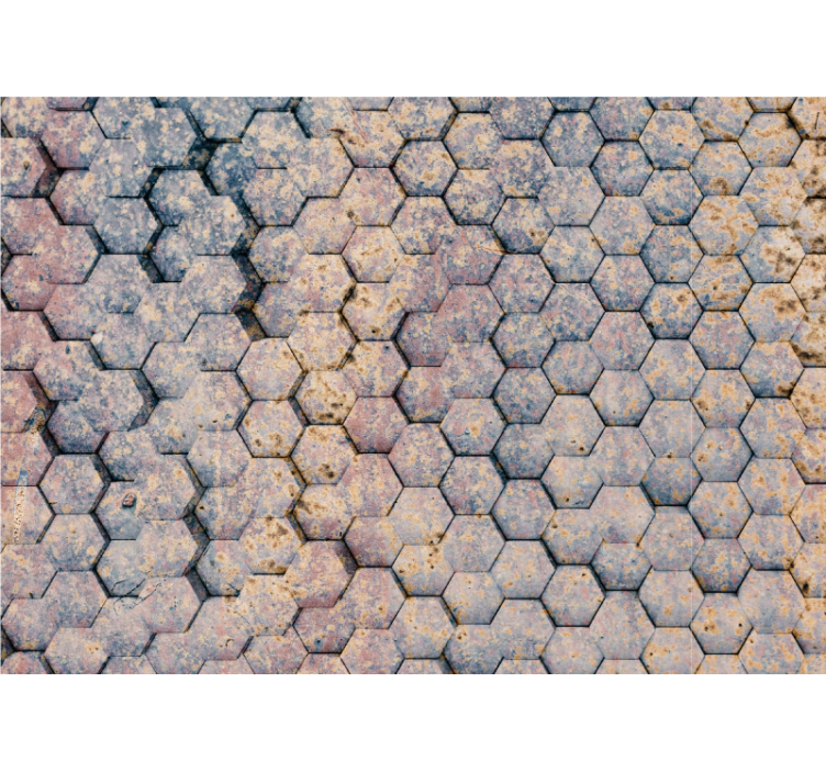 Hexagonal stone pattern fototapete s teksturami - TenStickers