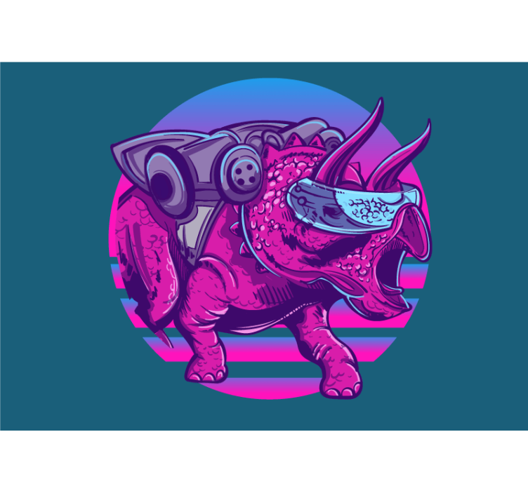 Futuristic triceratops fototapete z živalmi - TenStickers