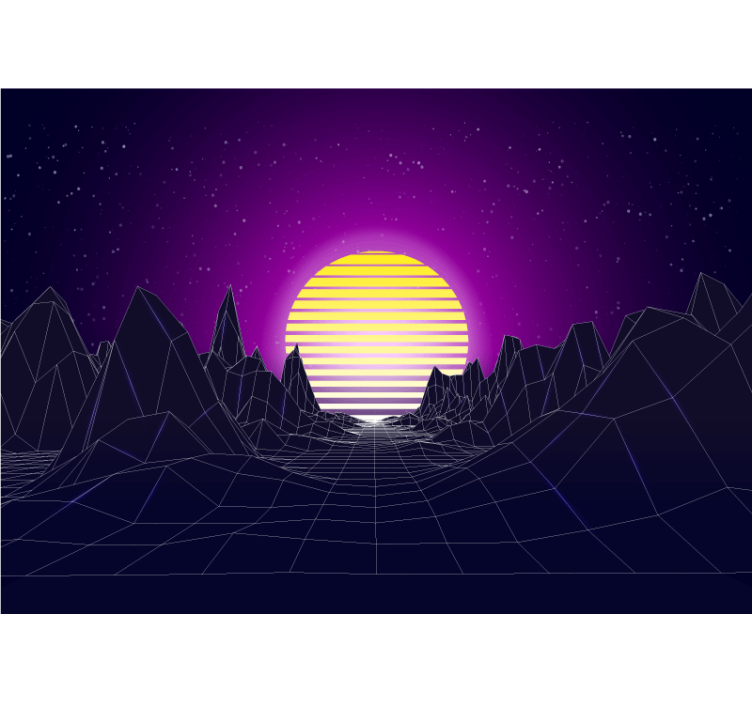 Geometric mountain sunset abstraktni fototapeti - TenStickers