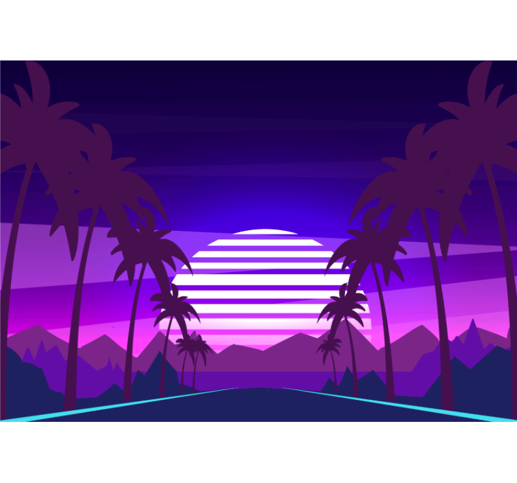 Tropical sunset escape stenske poslikave - TenStickers