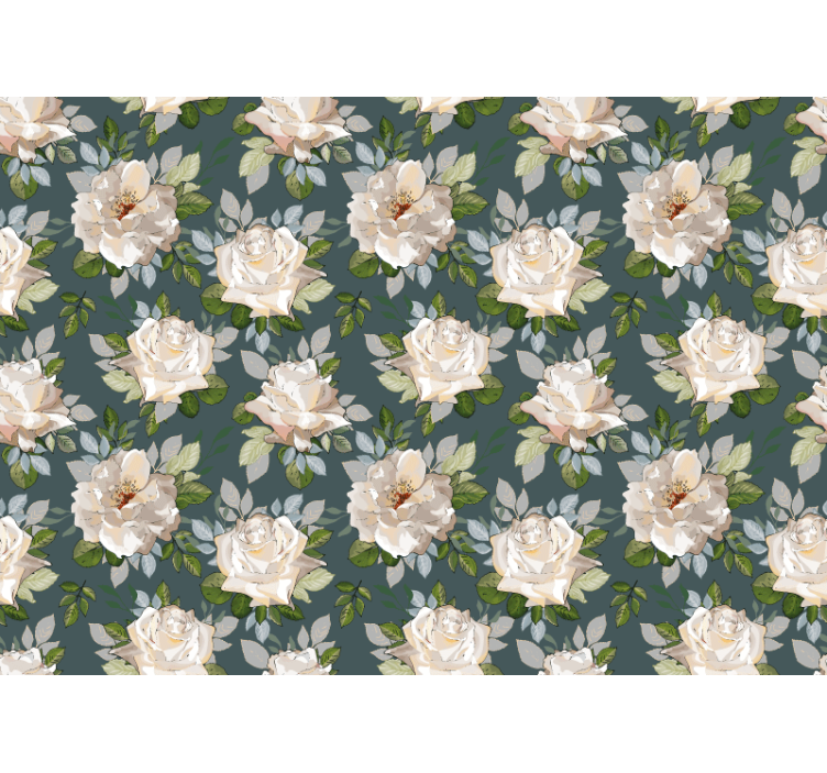 Rose floral pattern fototapete cvetje - TenStickers