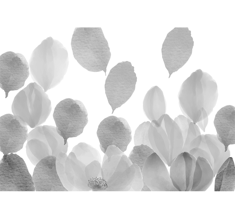 Elegant leaf design fototapeta z makovimi cvetovi - TenStickers