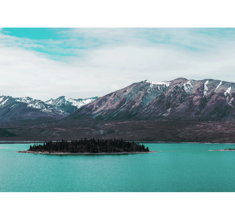 Mountain lake island stenske poslikave - TenStickers