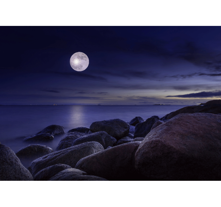 Lunar illuminated seascape fototapete neba - TenStickers
