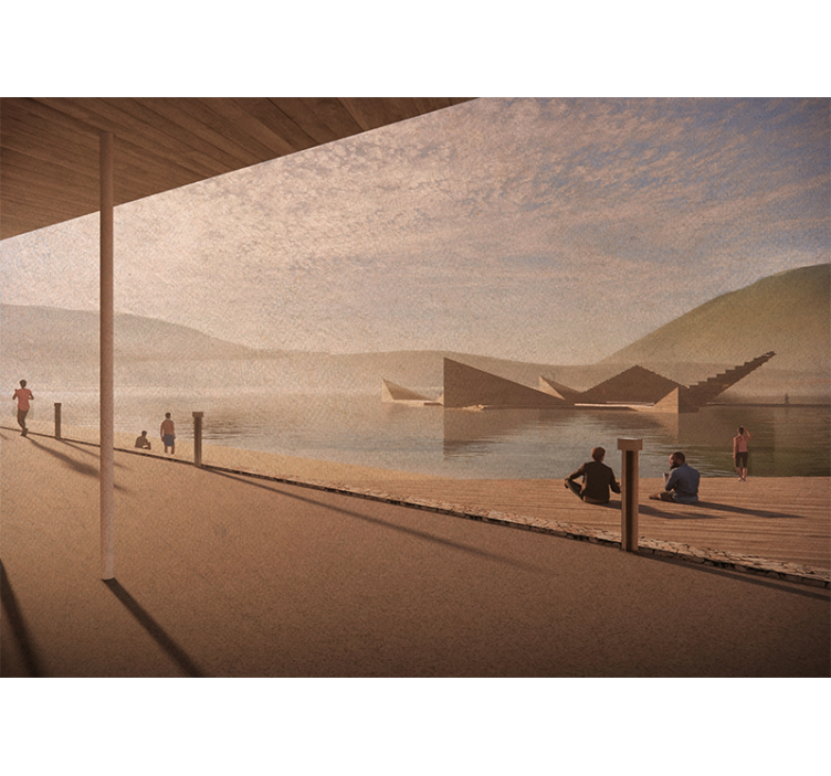 Tranquil lakeshore perspective stenske poslikave - TenStickers