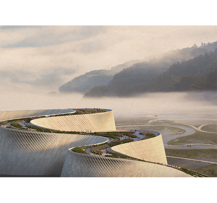 Curved architectural form stenske poslikave - TenStickers