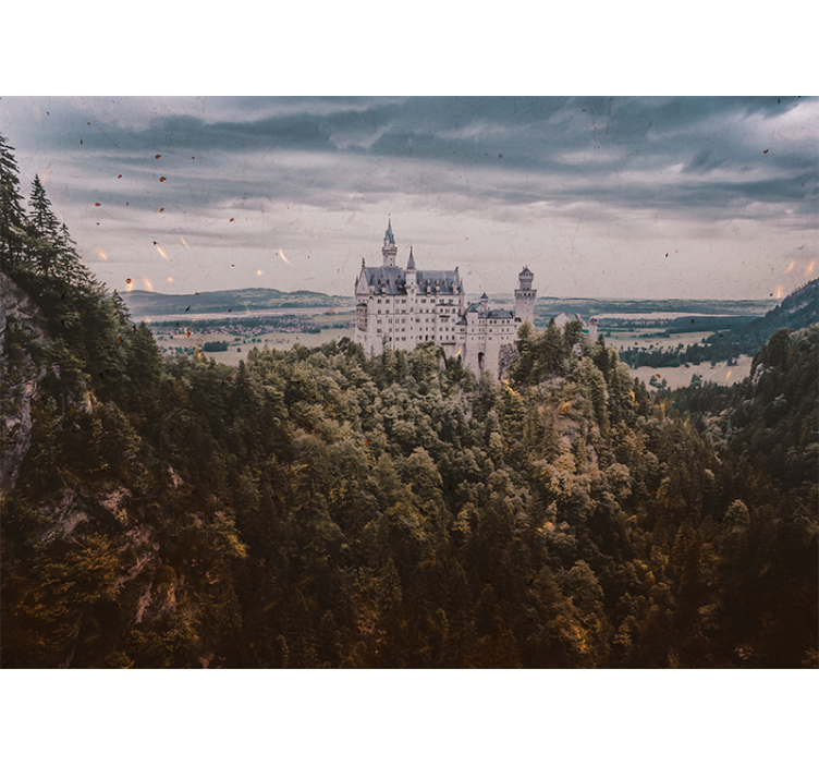 Castle on mountain stenske poslikave - TenStickers