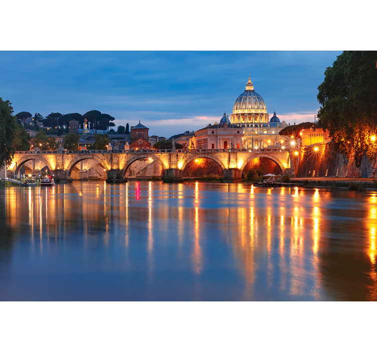St. peter's basilica twilight fototapete madrid - TenStickers
