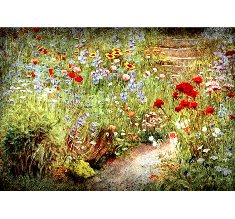 Flower pathway scene fototapete cvetje - TenStickers