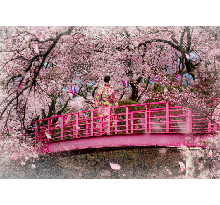 Cherry blossom scene fototapete cvetje - TenStickers