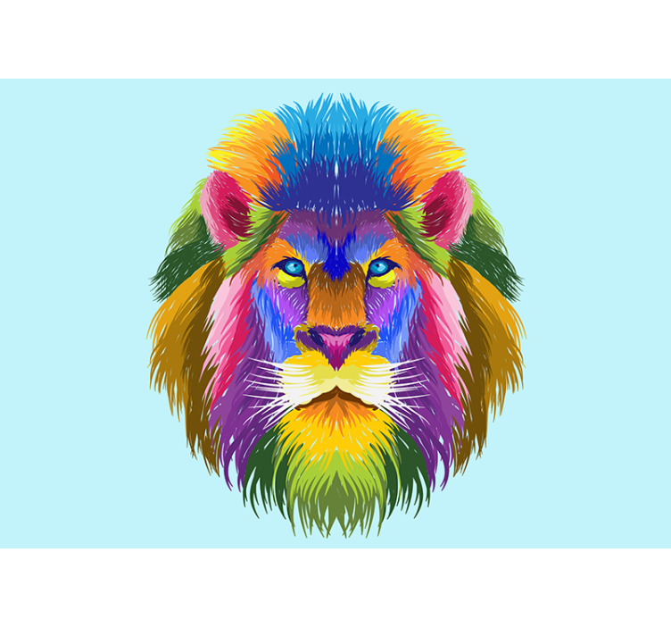 Colorful lion portrait fototapeta z levom - TenStickers
