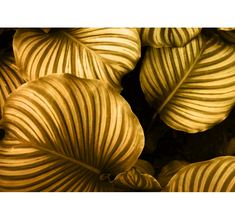 Golden leaves patterns drugi fototapeti - TenStickers