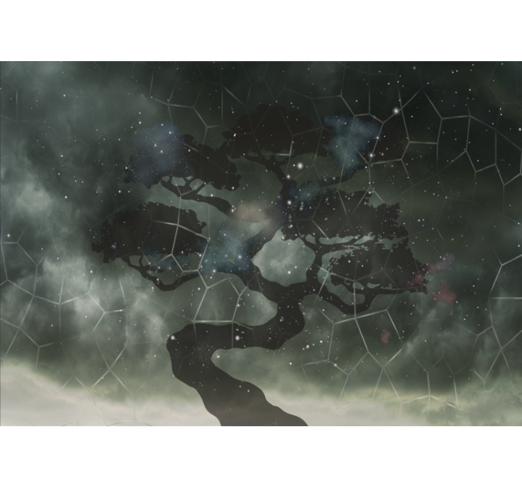 Celestial tree silhouette vesoljski fototapeti - TenStickers