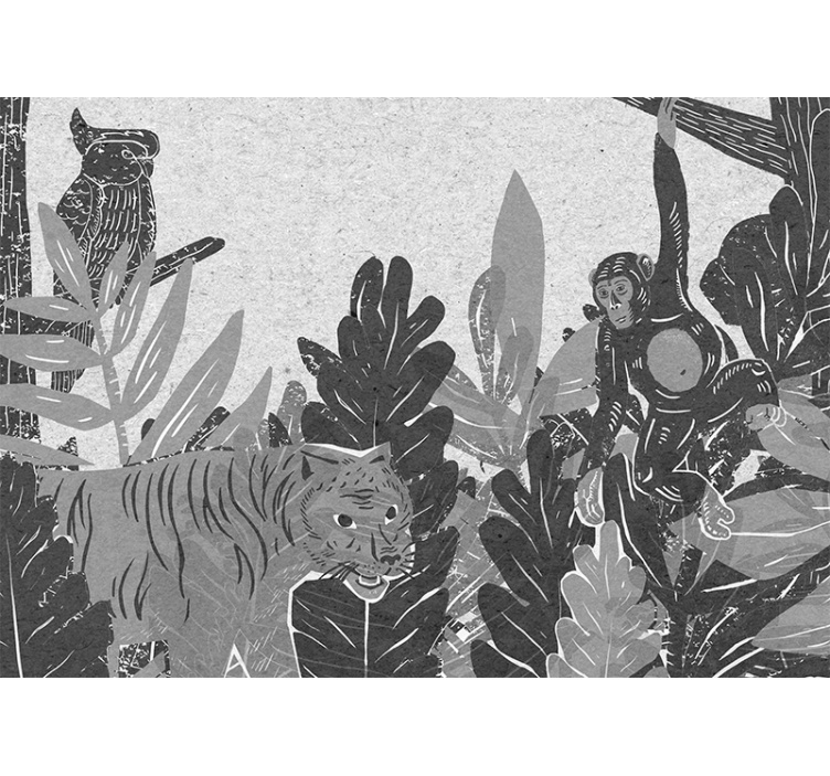 Wildlife exploration scene fototapete z živalmi - TenStickers