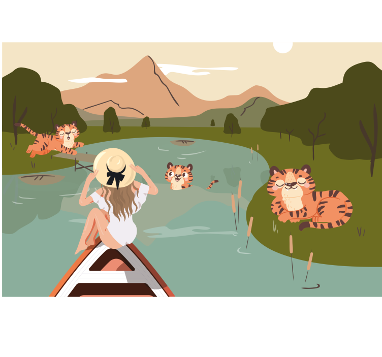 Fototapete za otroško sobo tigerjeva pustolovščina - TenStickers