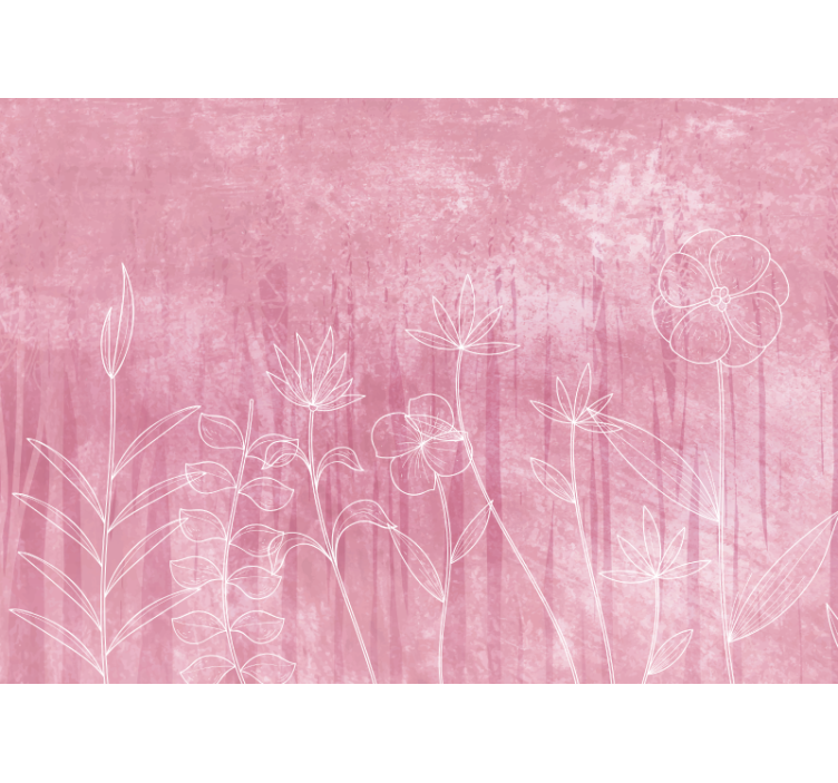 Delicate floral outline fototapete cvetje - TenStickers