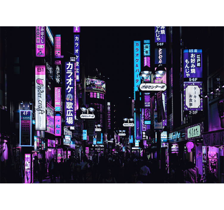 Neon tokyo streets fototapete mest in držav - TenStickers