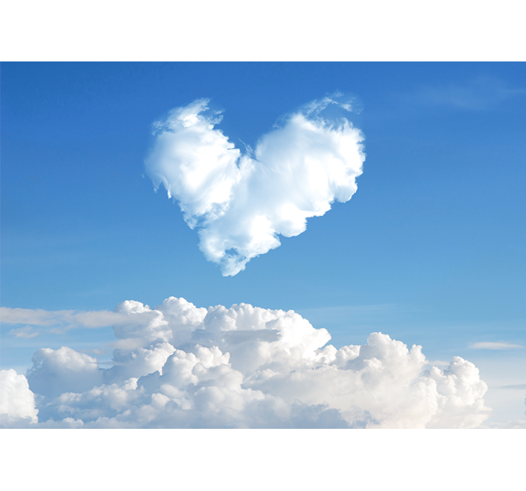 Heart shaped clouds fototapeta ljubezen - TenStickers