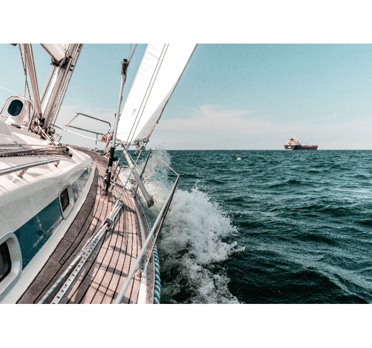 3d stenska poslikava z učinkom morske jahte - TenStickers