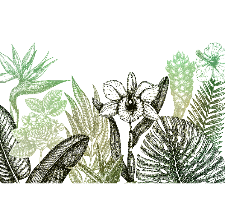 Botanical floral design fototapete s cvetjem - TenStickers