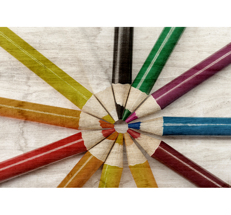 Colorful pencil arrangement fototapeta s citati - TenStickers