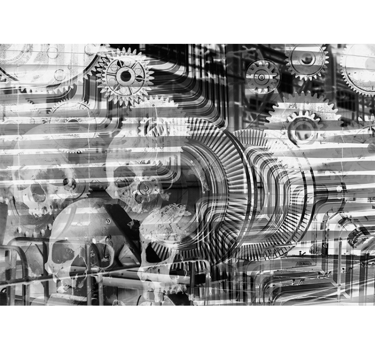 Mehanski vzorci lobanj abstraktni fototapeti - TenStickers