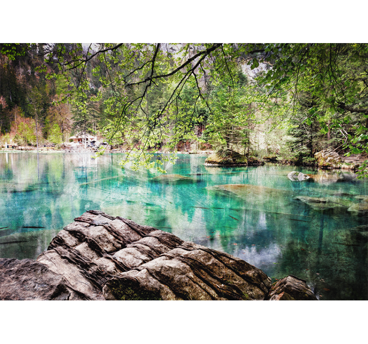 Tranquil lake scene stenske poslikave - TenStickers