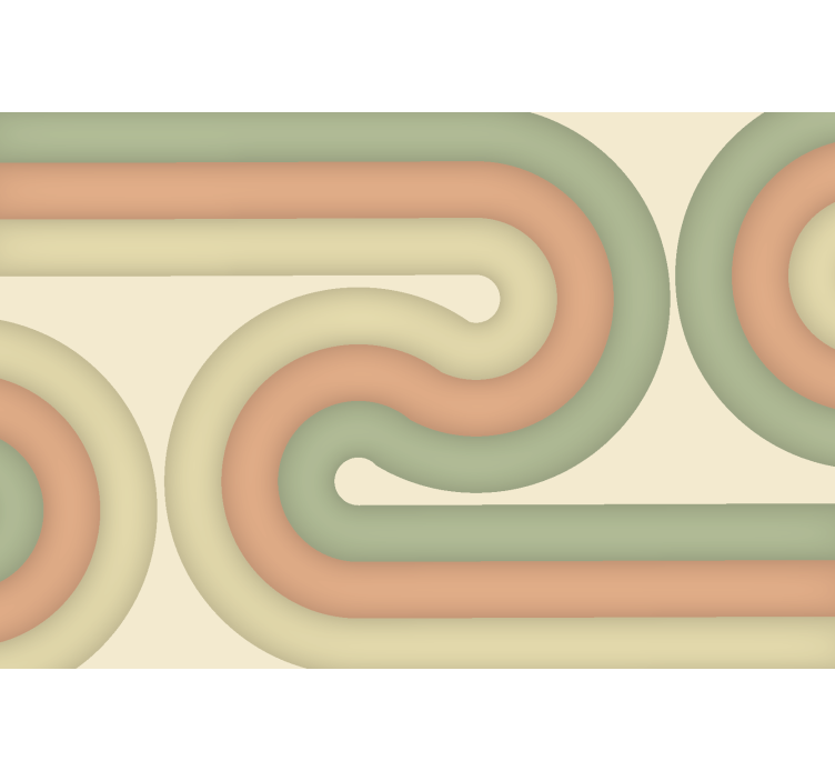 Ukrivljen retro vzorec Fototapete za dnevno sobo - TenStickers