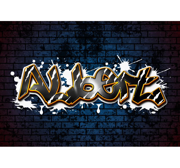 Opečna stena z imenom Fototapeta za najstniško sobo - TenStickers