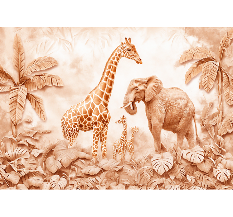 Abstraktna savana fototapeta terracotta - TenStickers