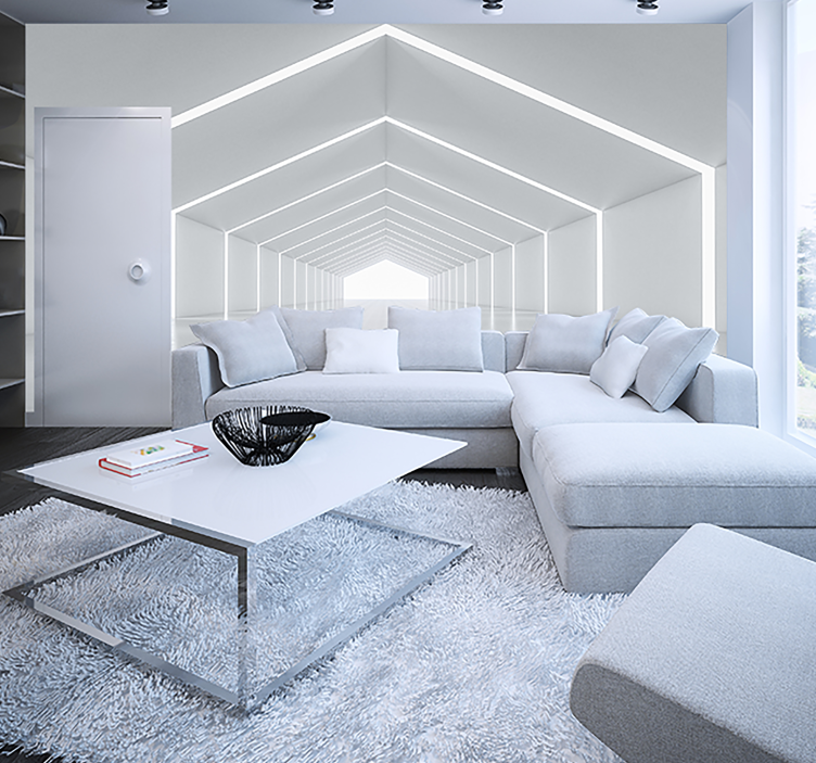 Beli predor 3d stenski fototapeta - TenStickers