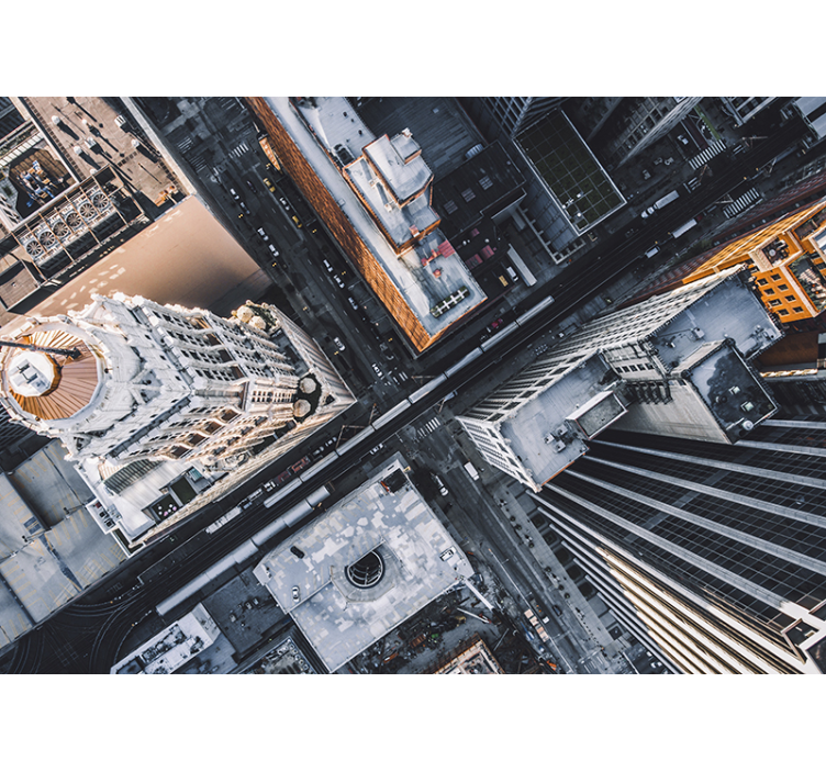 Aerial cityscape view fototapete mest in držav - TenStickers