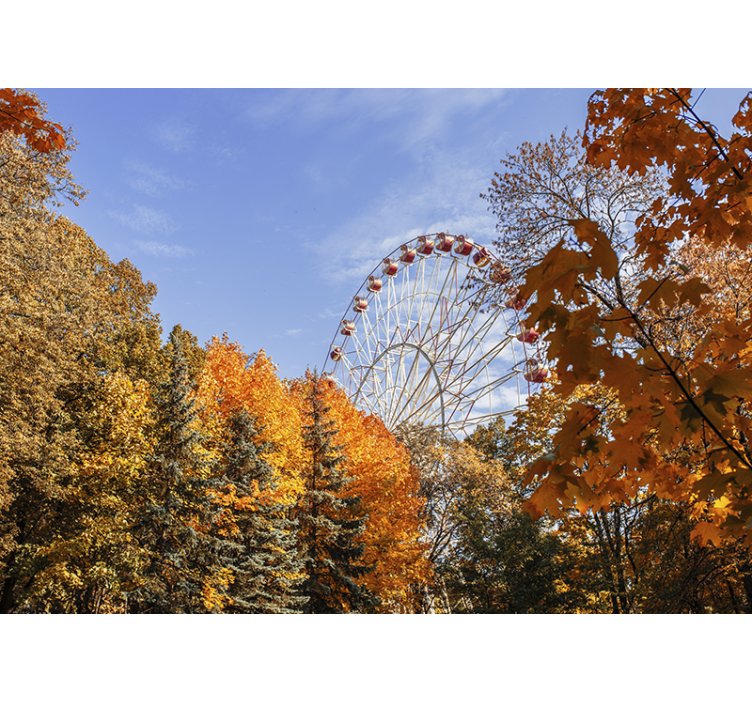 Ferris wheel autumn fototapeta za glavno spalnico - TenStickers