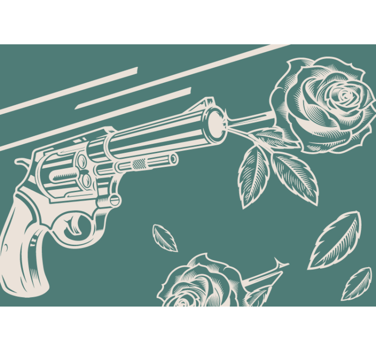 Gun and rose fototapete z graffiti motivi - TenStickers