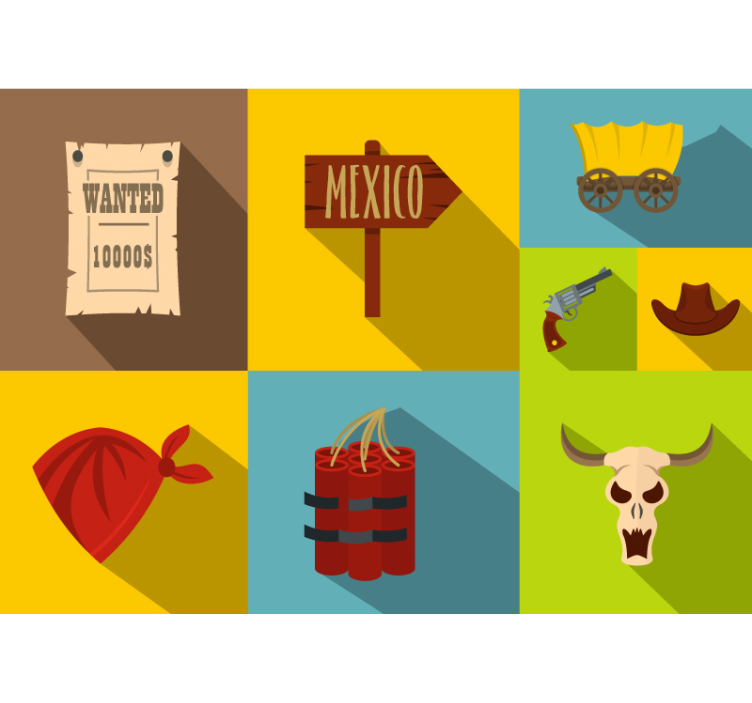 Wanted mexico theme fototapete za otroško sobo - TenStickers