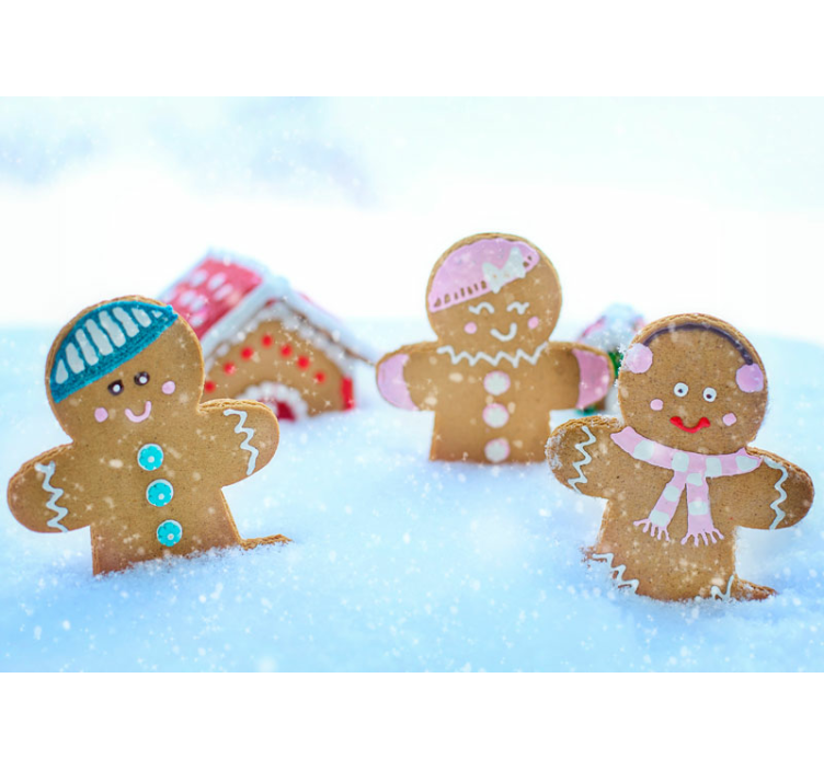 Festive gingerbread scene božična fototapeta - TenStickers