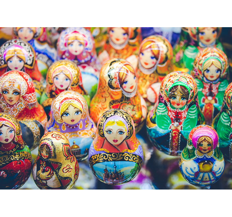 Colorful matryoshka dolls fototapeta z ljudmi - TenStickers