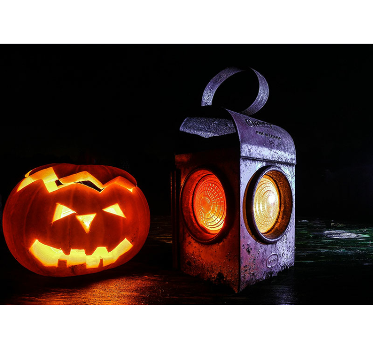 Jack-o'-lantern lantern fototapete za noč čarovnic - TenStickers