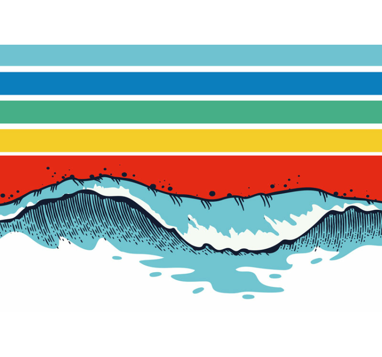 Stylized wave pattern fototapete narava - TenStickers