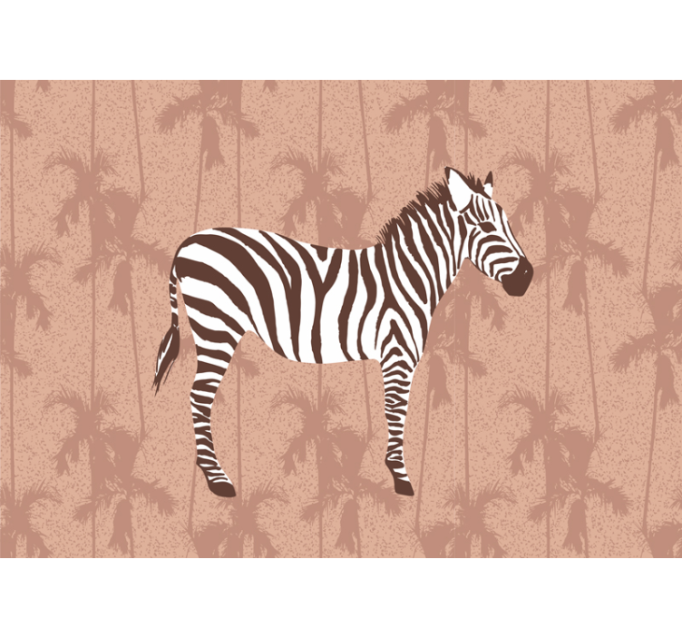 Zebra in dlani rjava stenska stena - TenStickers