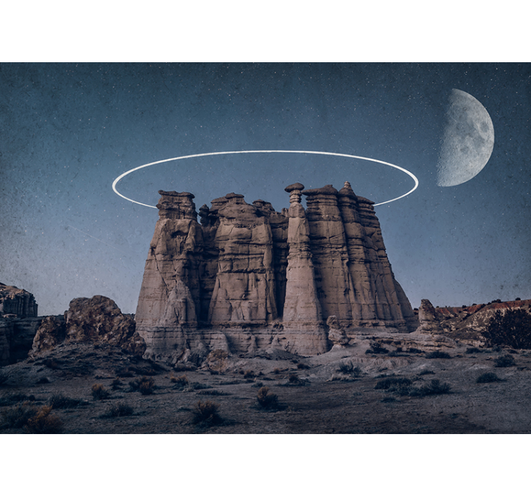 Moonlit rock formations vesoljski fototapeti - TenStickers